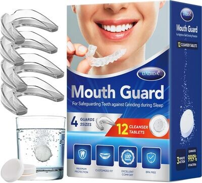DABIDA Night Mouth Guards for Teeth Grinding 12 Cleaning Tablets