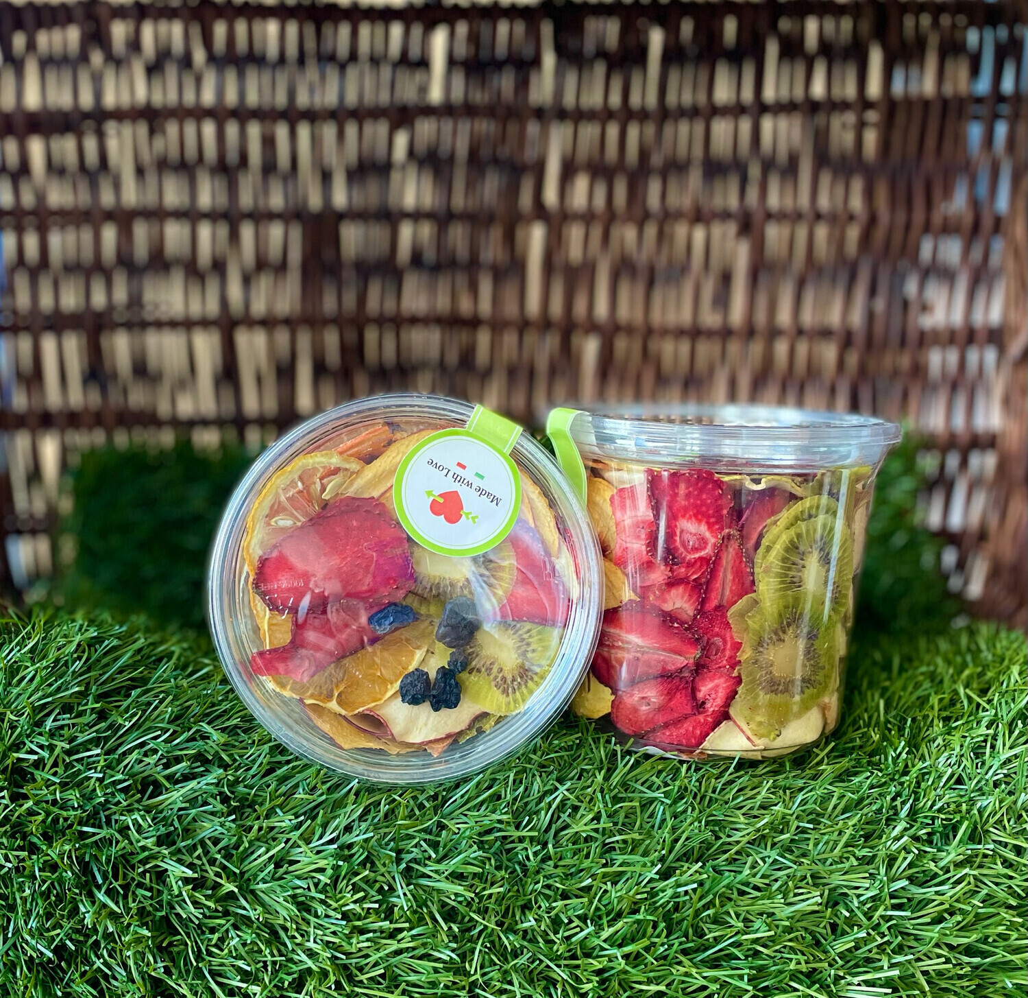 Mix di frutta  disidratata, Confezione: -100g in PET
