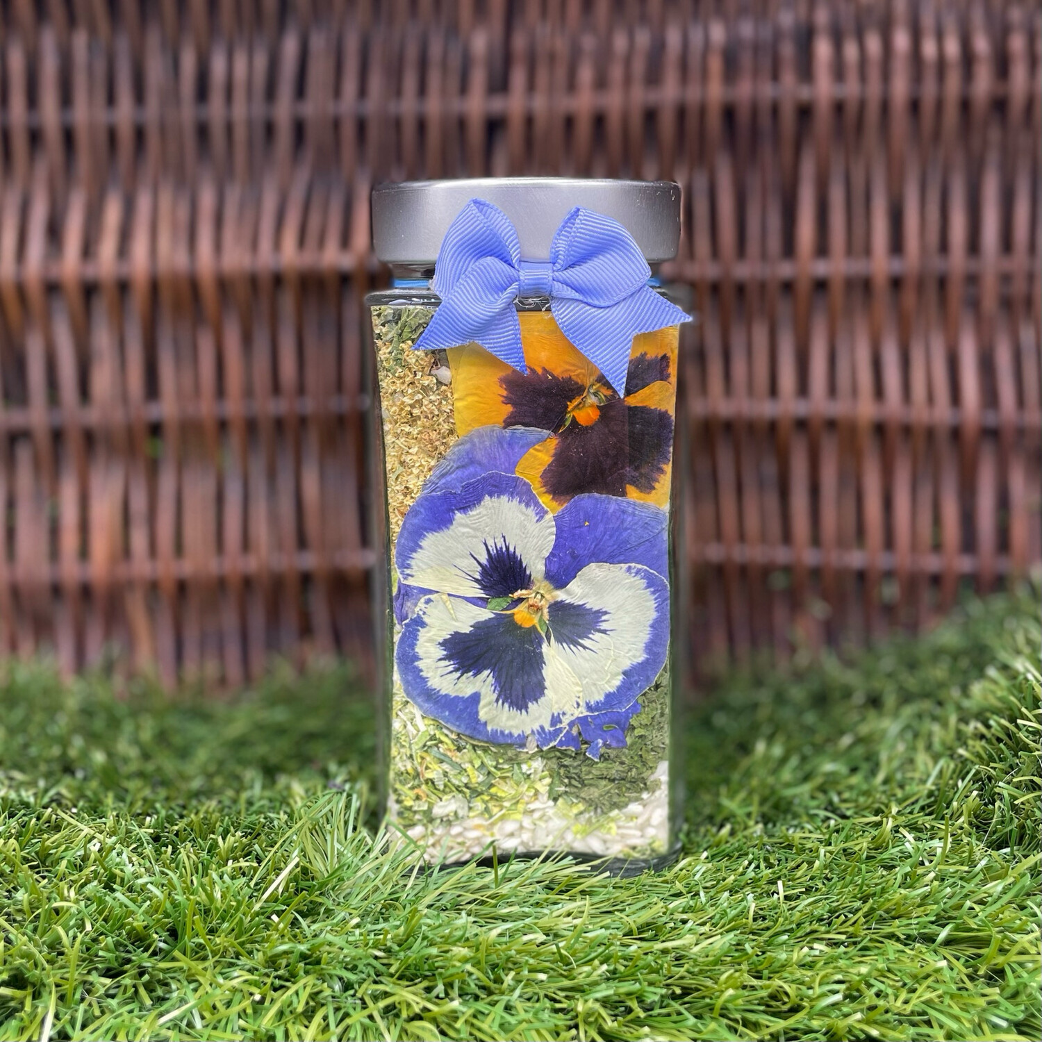 "Amami e Pensami" -  Ortiche e Viole, Confezione: 450g per 5 persone- Vaso di vetro