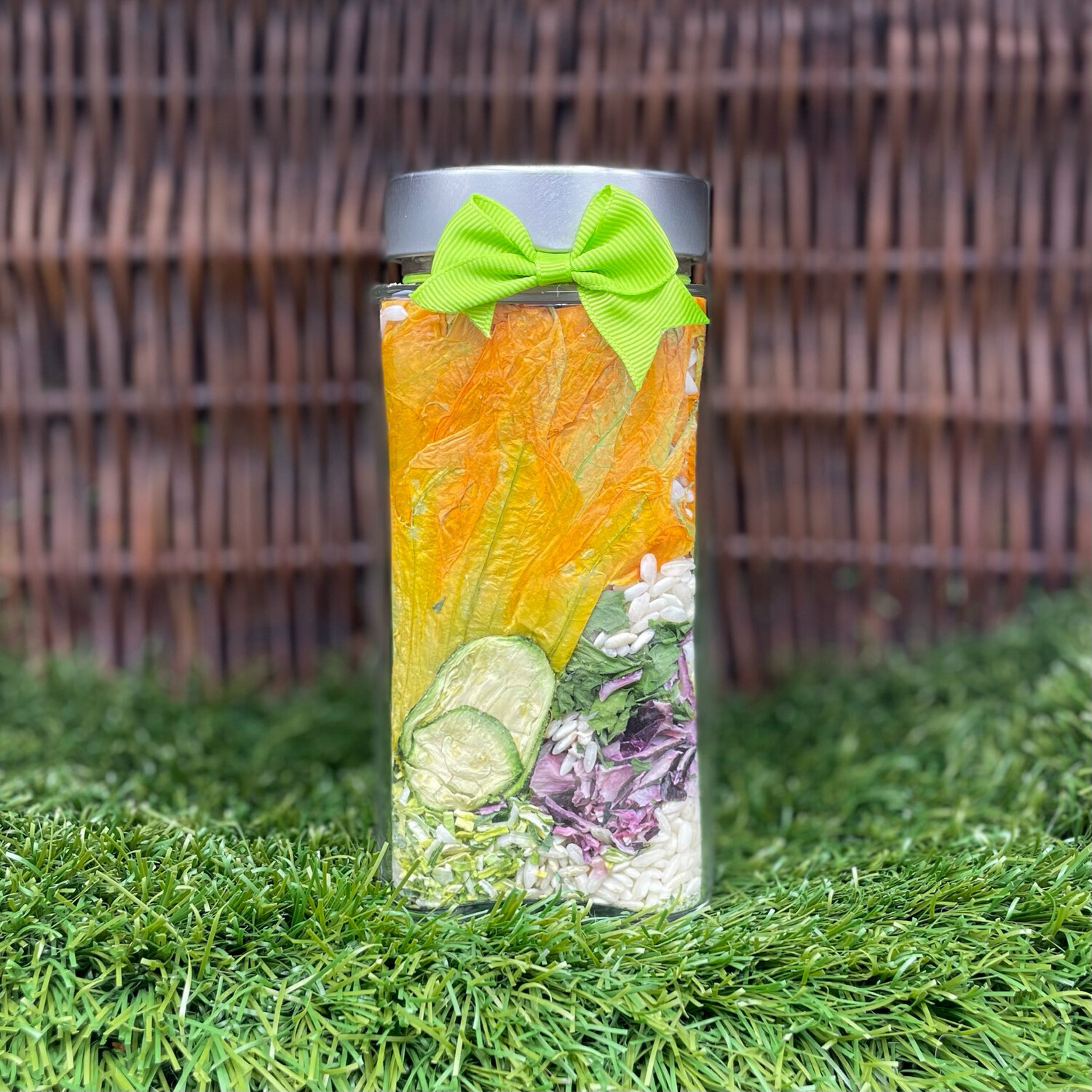 "Fior di Vittoria" -  Porri e Zucchine, Confezione: 450g  per 5 persone- Vaso di vetro