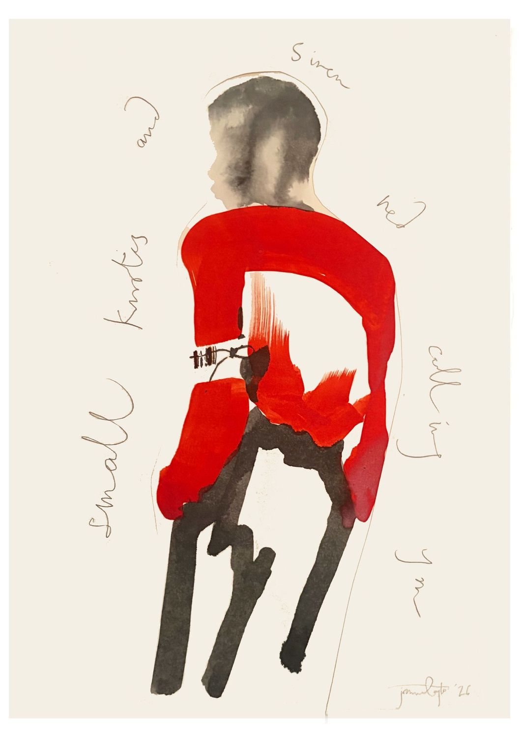 Joanna Layla - Small Knots and Siren Red - UNIQUE WORK Joanna Layla - Small Knots and Siren Red - UNIQUE WORK