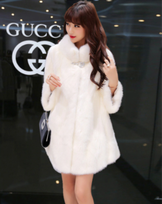 New Winter Long Imitation Rabbit Faux Fur Jacket/Coats For Female