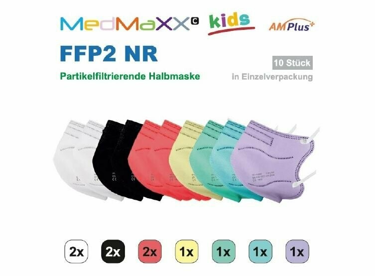 FFP2 Maske MedMaxx für Kinder Bunt