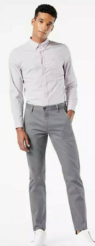 Alpha chino coupe ajustée gris