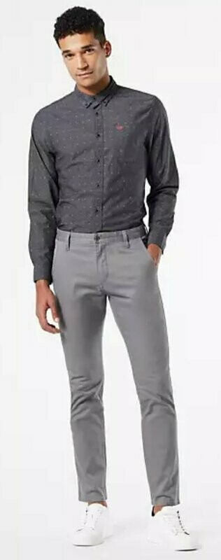 Alpha chino skinny gris