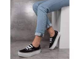 black authentic vans platform