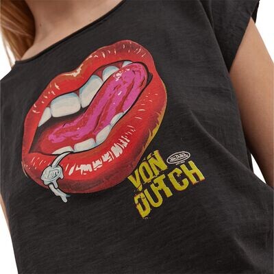 Von Dutch Tee shirt noir Piercing