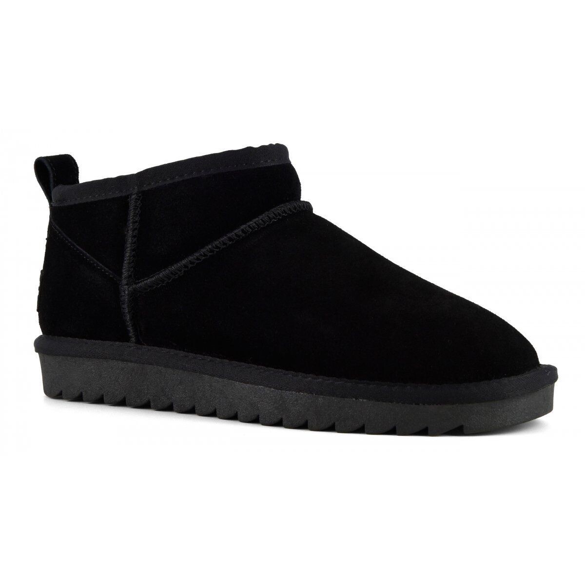 Short winter boot suede noir