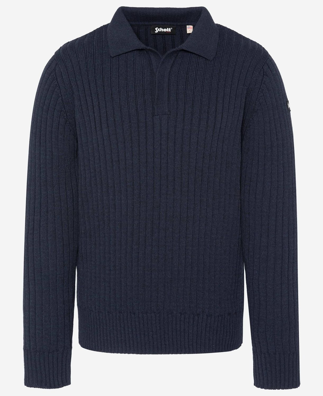 Schott Pull col camionneur Plecorage4 navy