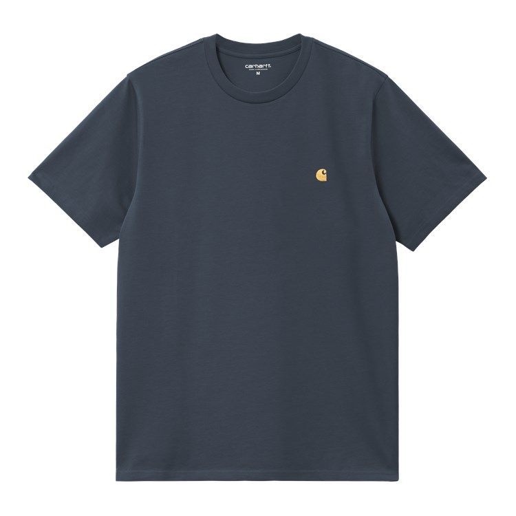 Carahartt Wip Chase Tee shirt Dusky blue /gold