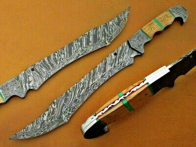Beautiful Custom Handmade Damascus Steel Kukri Knife &quot; Natural Olive Wood Handle