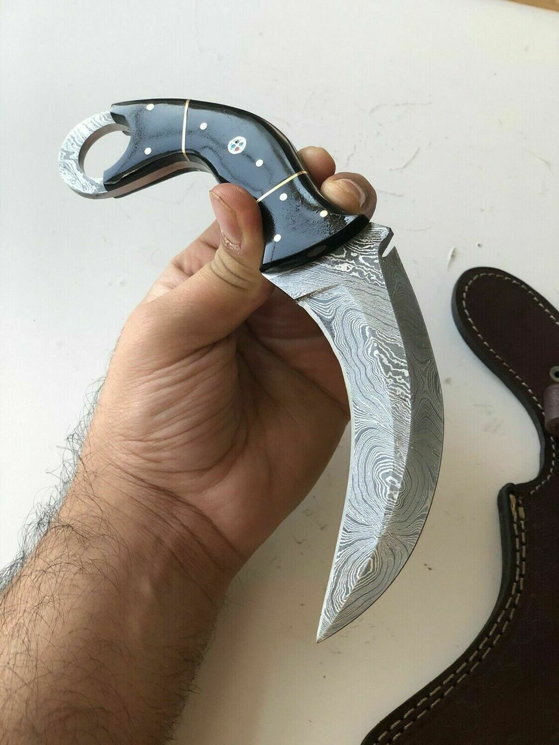 CUSTOM HAND FORGED DAMASCUS STEEL karambit KNIFE