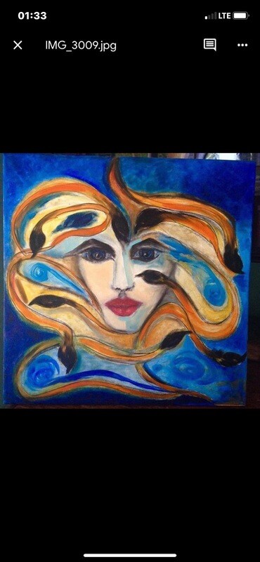 Painting 40x40 “Medusa”