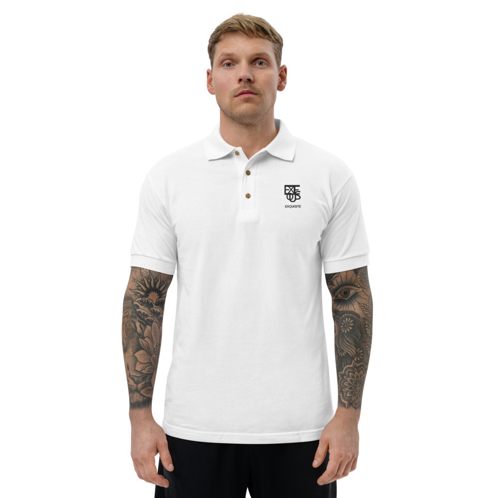 Exquisite Embroidered Crest Logo Polo Shirt