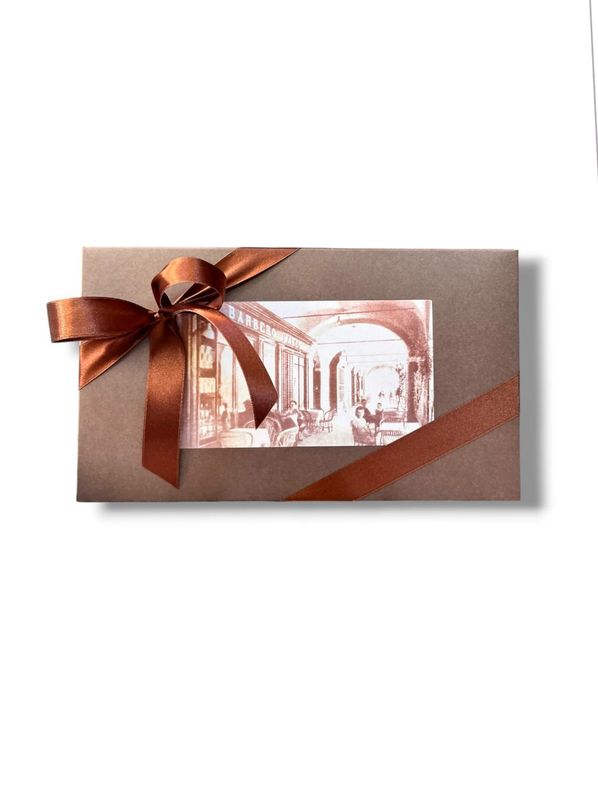 Cioccolatini assortiti  confezione con stampa antica "Pasticceria Barbero" 410 g