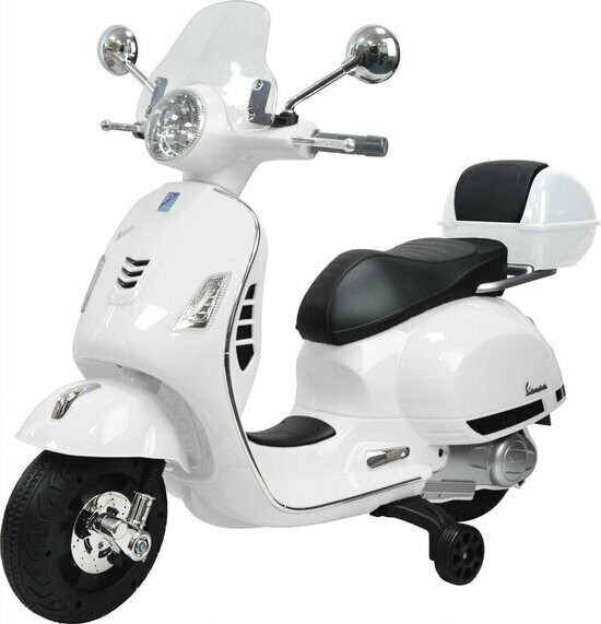 Electric Scooter - Kids - White - Vespa - 12V - 9AH - Windshield - Leather  Seat - Trunk - Speed 6 km/h