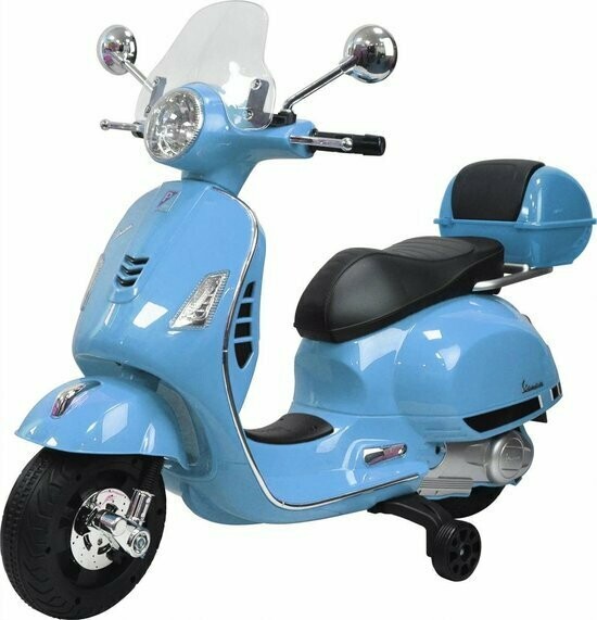 Electric Scooter - Kids - Blue - Vespa - 12V - 9AH - Windshield - Leather  Seat - Trunk - Speed 6 km/h