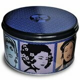 Tin can with 25 Pyramid Bags green tea Japan Cherry