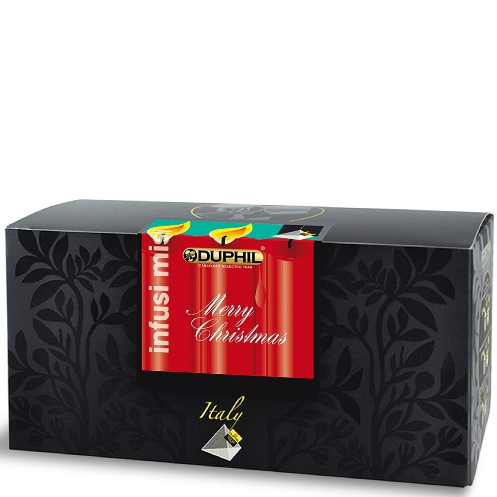 Weihnachtliche Schachtel mit 20 gemischten Pyramiden- beuteln Weihnachtliche Schachtel mit 20 gemischten Pyramiden- beuteln