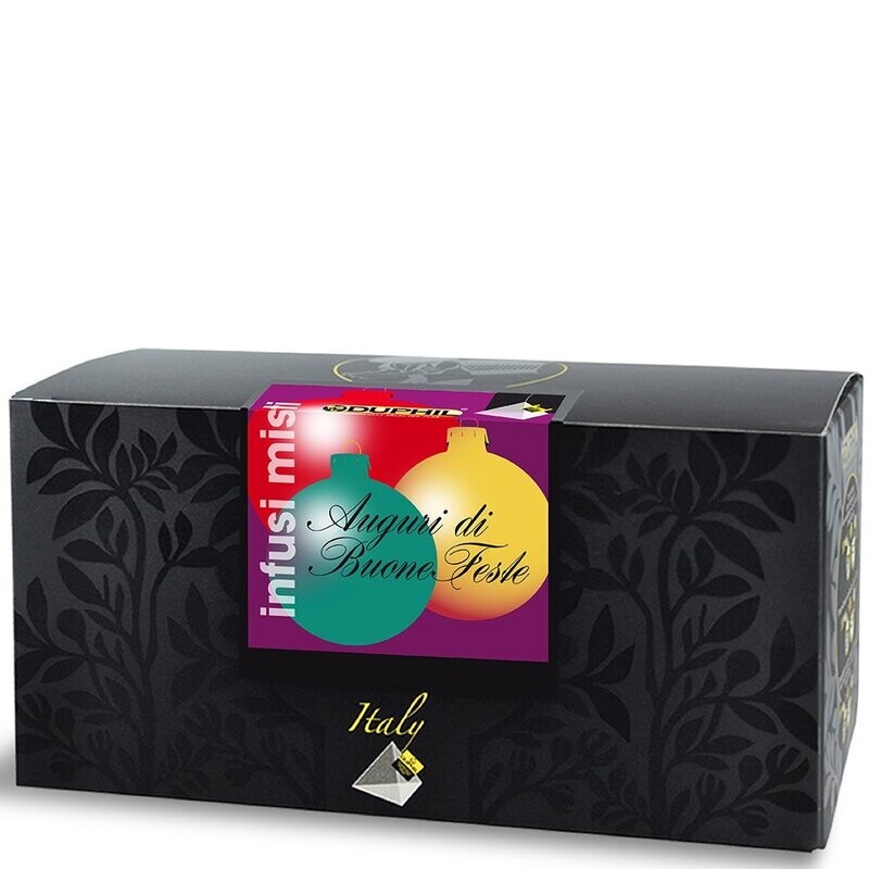 Scatola Natalizia con 20 bustine piramidali miste