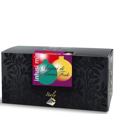 Scatola Natalizia con 20 bustine piramidali miste Scatola Natalizia con 20 bustine piramidali miste