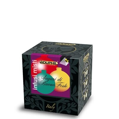 Scatola Natalizia con 10 bustine piramidali miste Scatola Natalizia con 10 bustine piramidali miste