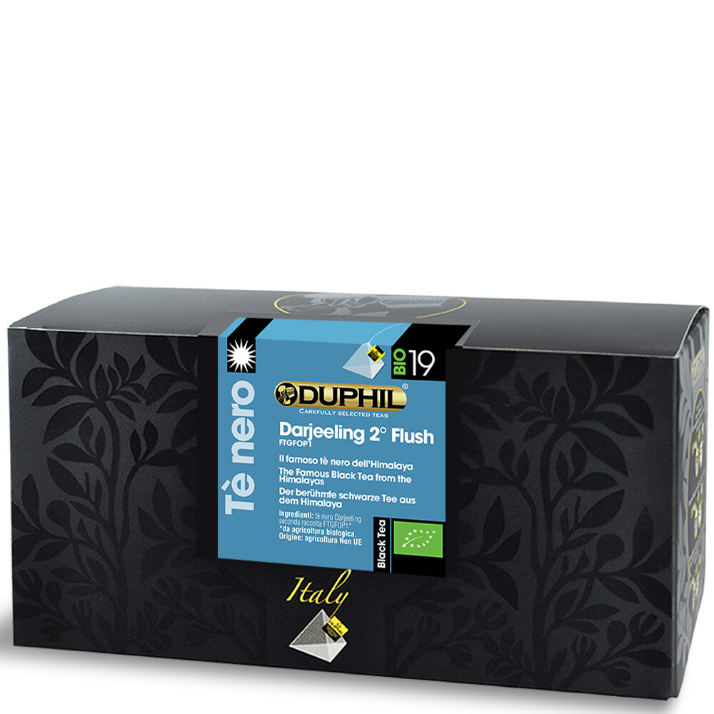20 bustine piramidali tè nero Darjeeling Second Flush BIO
