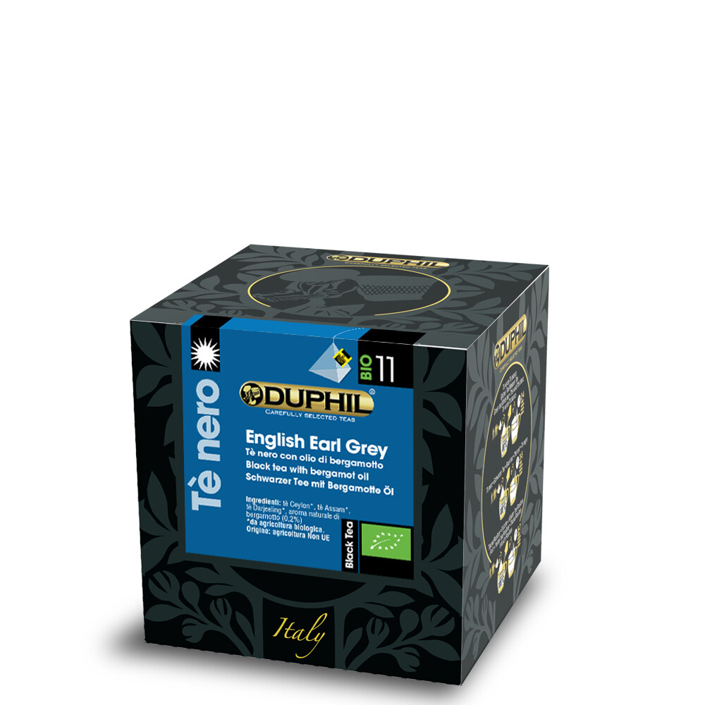 10 bustine piramidali tè nero English Earl Grey BIO