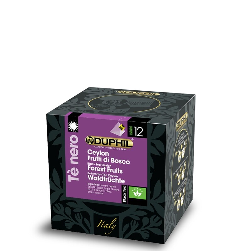 10 bustine piramidali tè nero Ceylon Frutti di Bosco