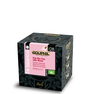 10 bustine piramidali tè bianco Pai Mu Tan alle Rose