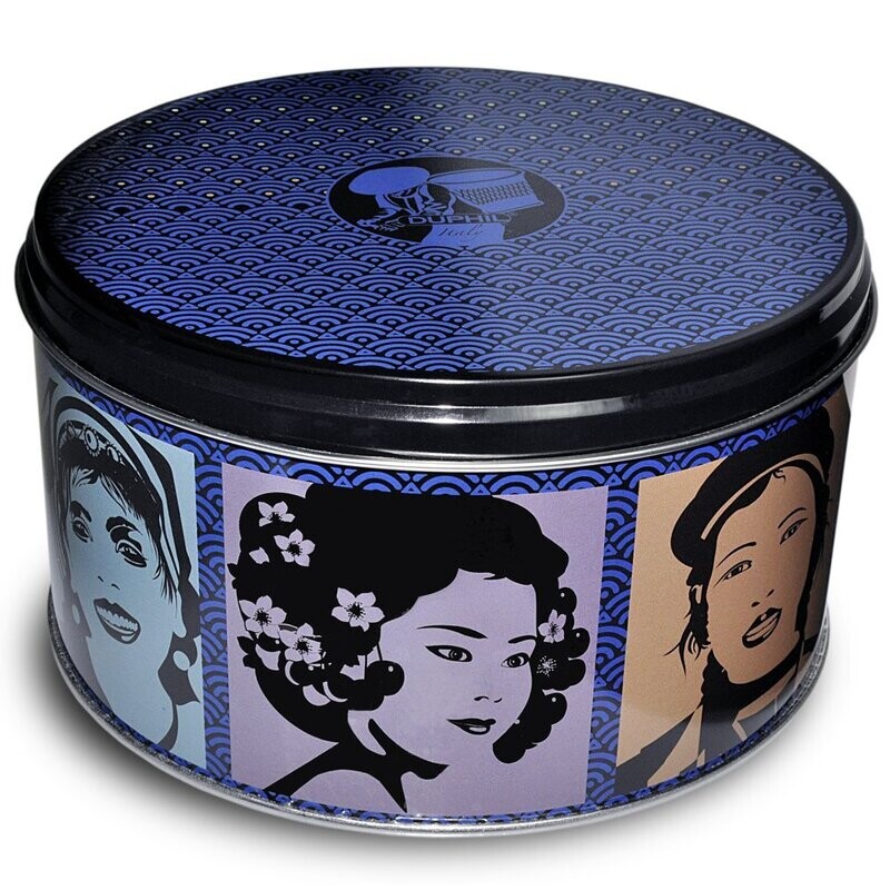 Tin can with 25 Pyramid Bags green tea "A Night at Paris"