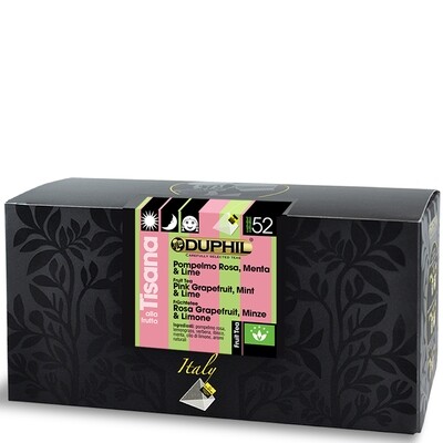 20 bustine piramidali tisana Pompelmo Rosa, Menta & Lime