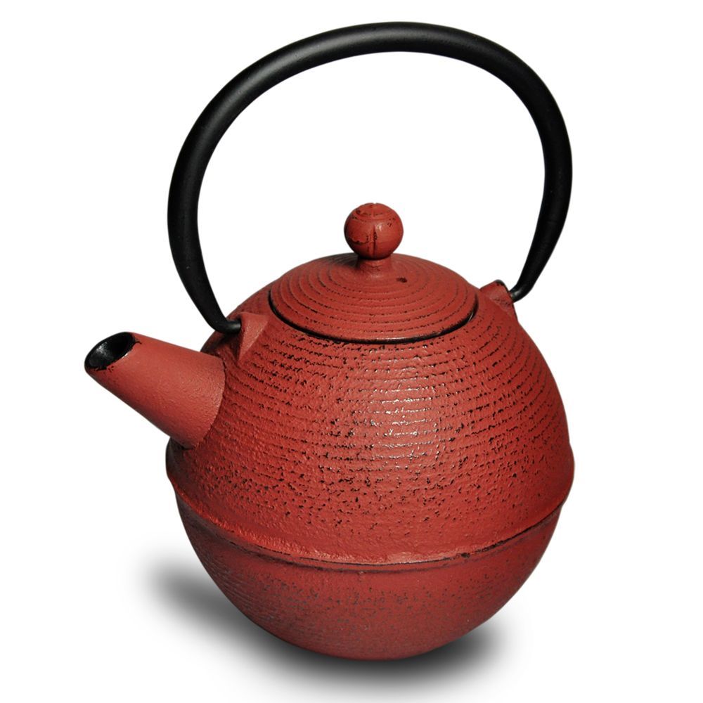 Cast Iron Tea Pot, red