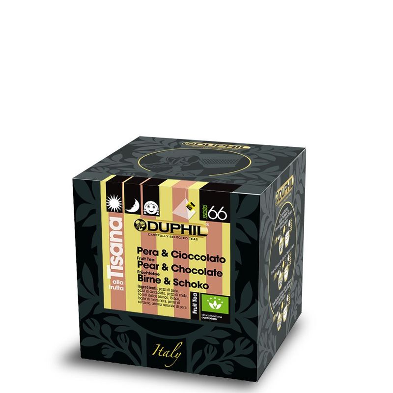10 bustine piramidali tisana Pera & Cioccolato