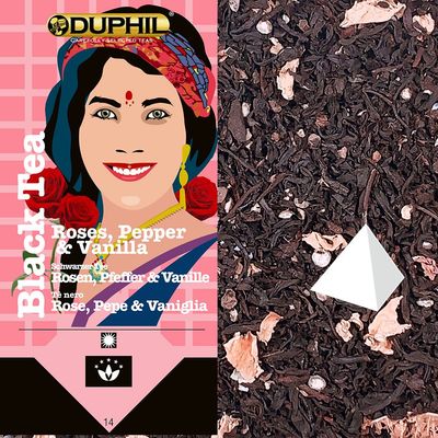 Schwarzer Tee Rose, Pfeffer und Vanille