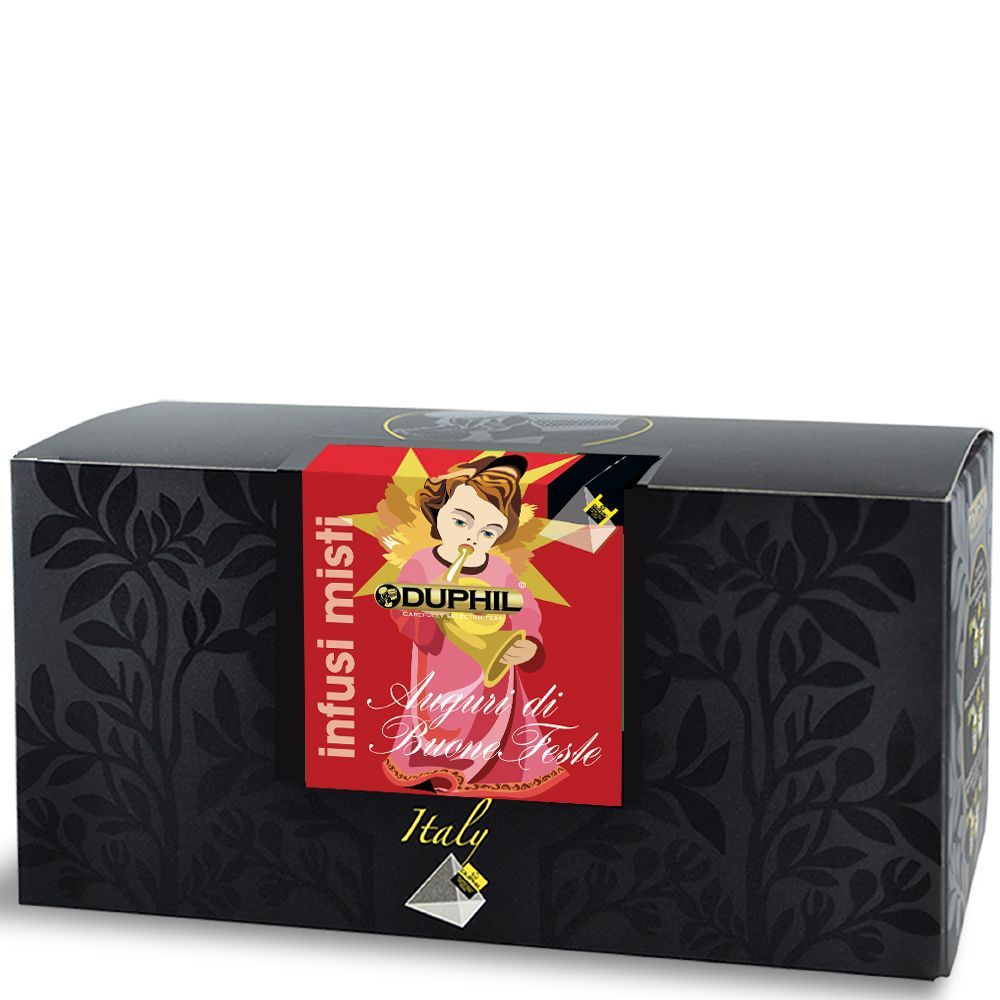 Scatola Natalizia con 20 bustine piramidali miste Scatola Natalizia con 20 bustine piramidali miste