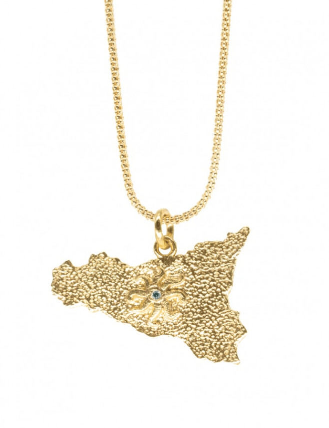Collana Ciondolo Sicilia Grande - Terra del Sole