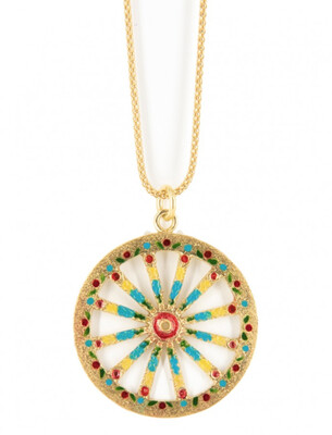 Collana Ciondolo Ruota Carretto Siciliano Smaltato - Terra del Sole