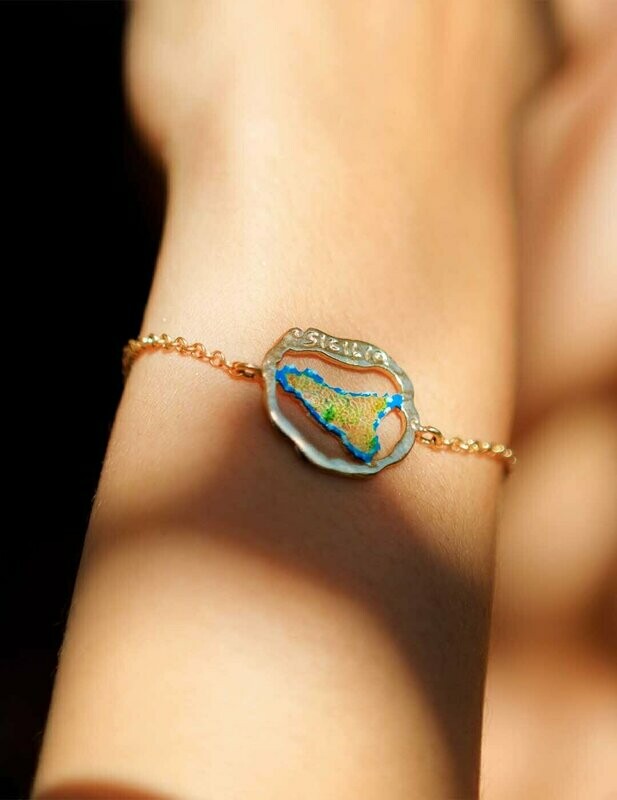 Bracciale Medaglia Sicilia Smaltato - Terra del Sole
