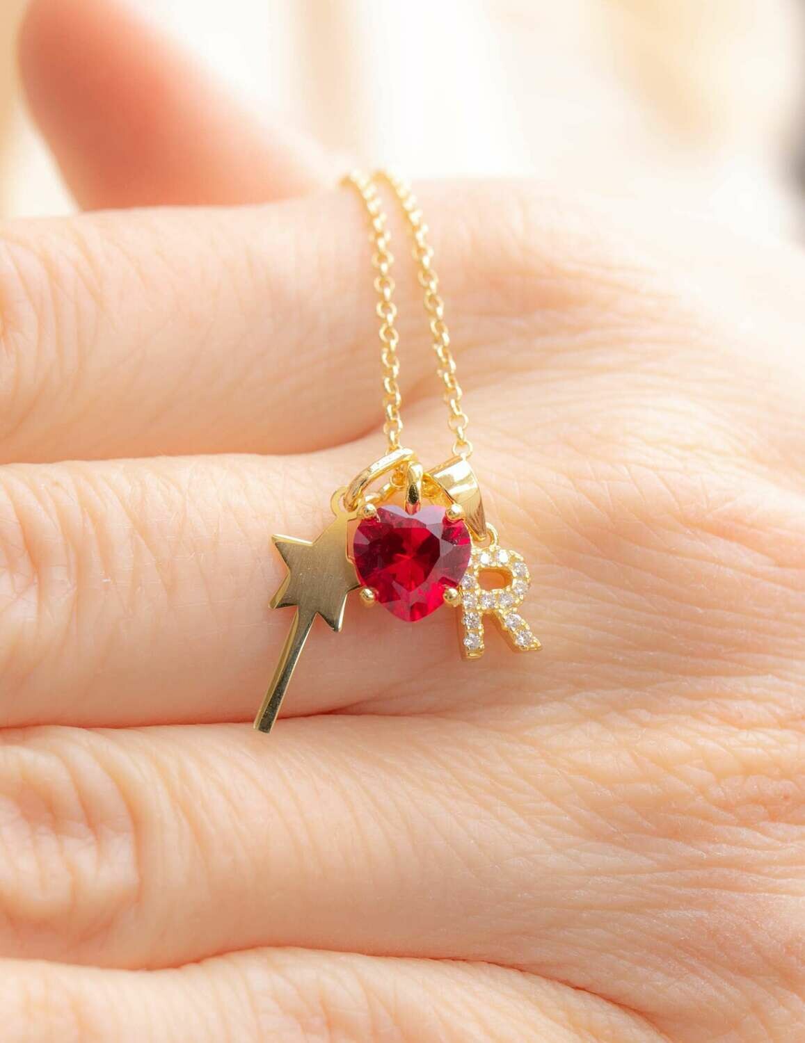 Collana Cuore Bacchetta Iniziale