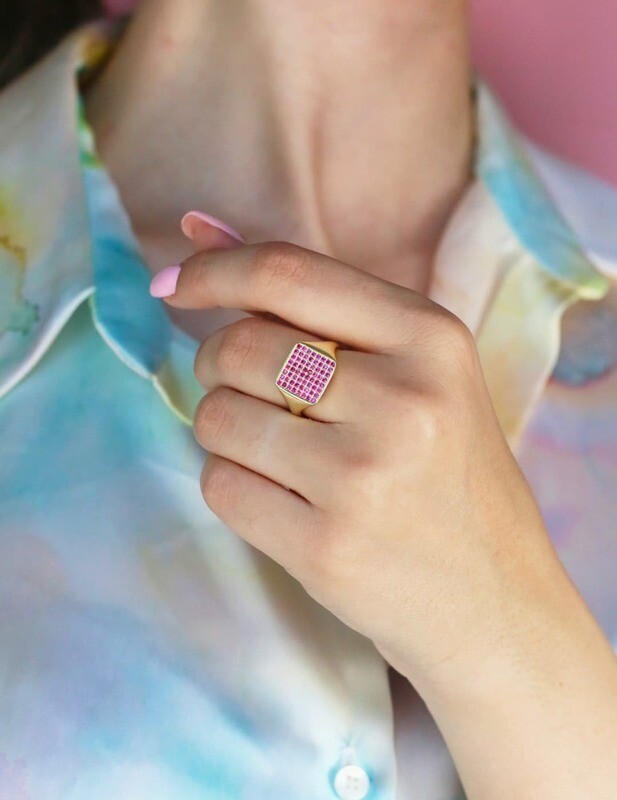 Anello Quadrato Zirconi