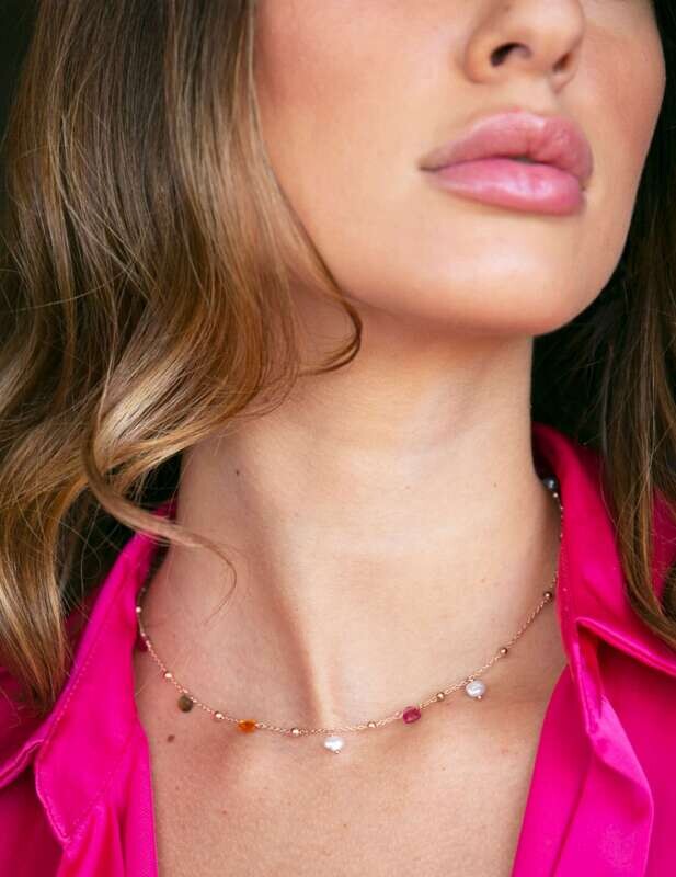 Collana Perline Quarzi Colorati