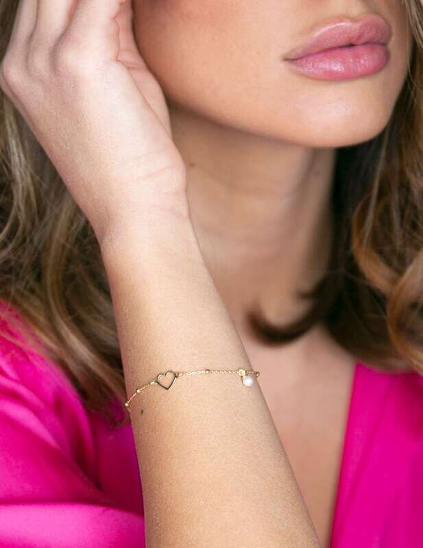 Bracciale Cuoricino Perlina