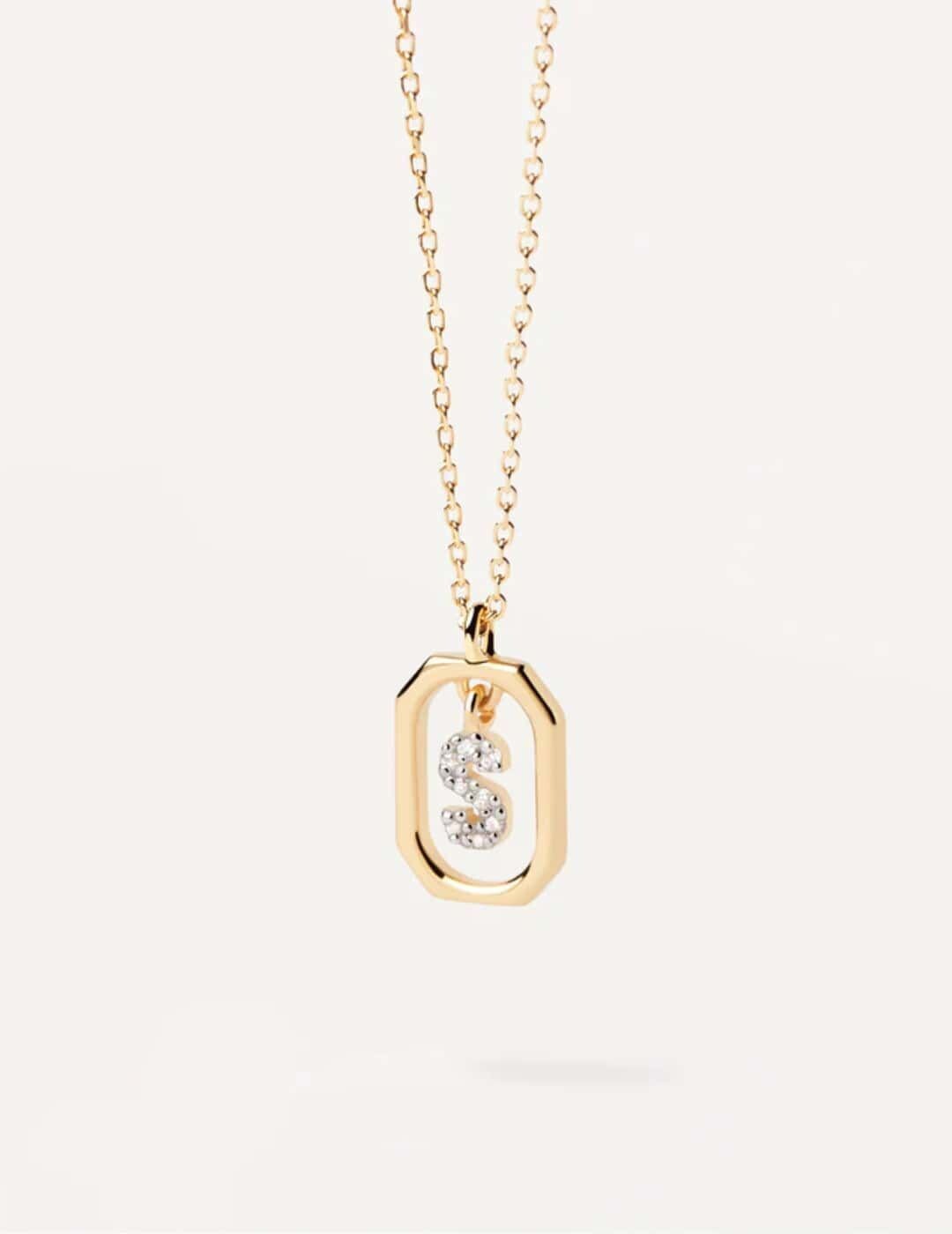 Collana Iniziale Lettera J Philip Jones | Con Cristallo Zirconia | Placcato Argento | Gioiello Ipoallergenico