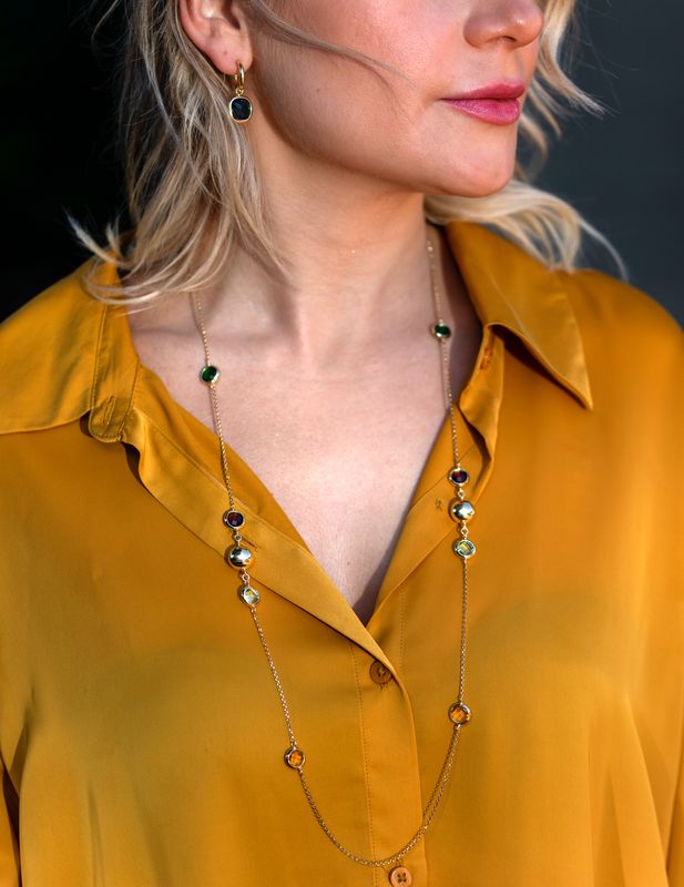 Collana Lunga Quarzi Colorati