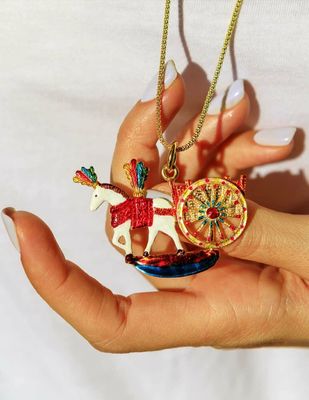 Collana Ciondolo Carretto Siciliano Smaltato - Terra del Sole