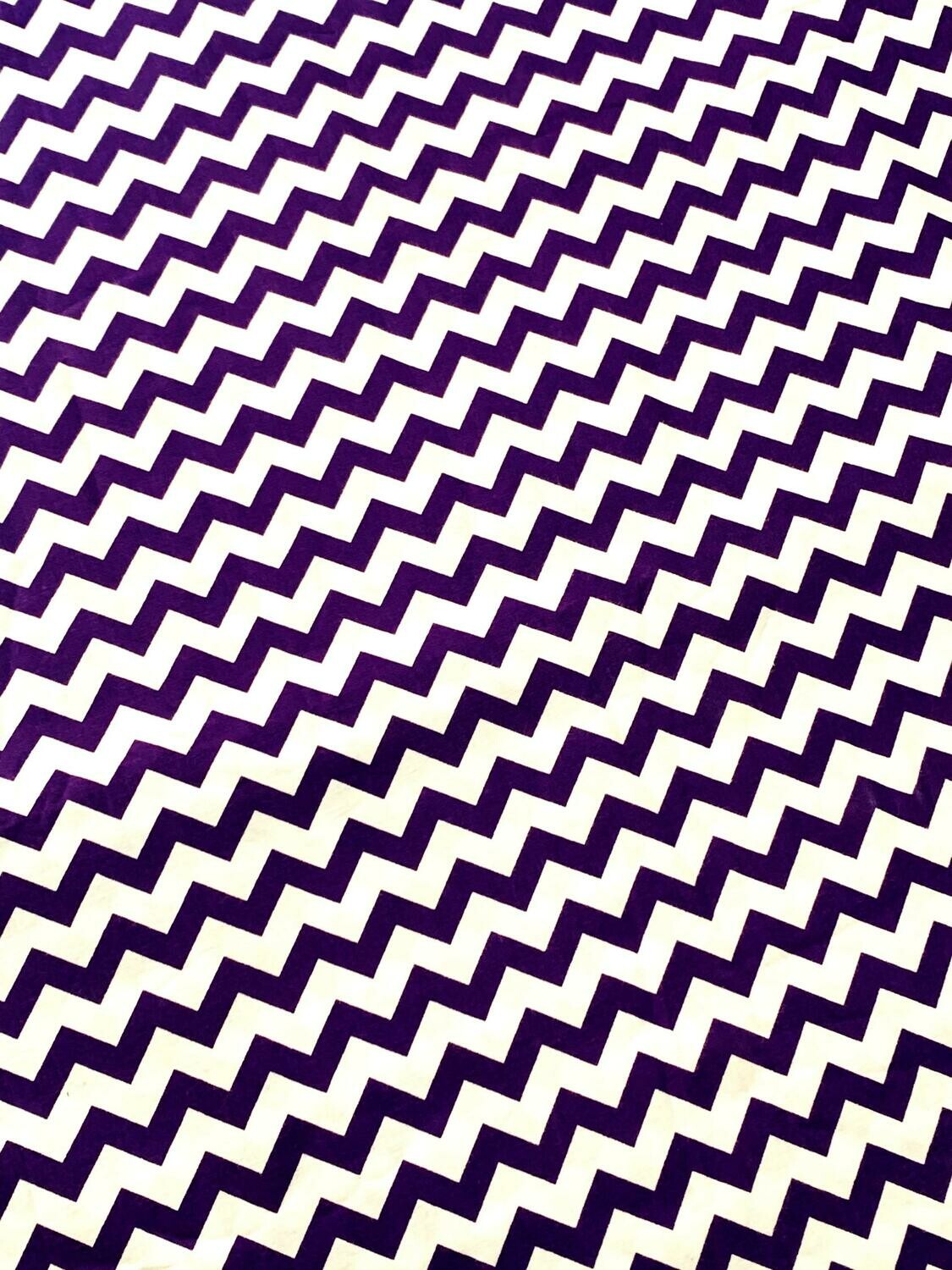 Purple Chevrons | Quilting Cotton | 112cm wide - 0.7m Piece