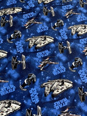Star Wars, Spaceships Blue | Licensed Quilting Cotton | 112cm Wide