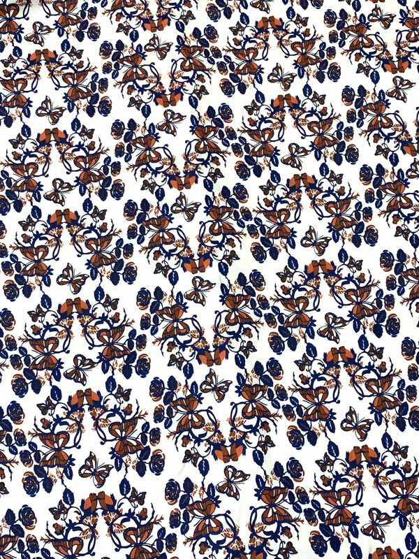 Butterfly &amp; Floral | Cotton Poplin | 110cm wide