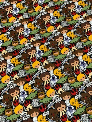 Kawaii Characters, Star Wars | Licensed Quilting Cotton | 112cm wide